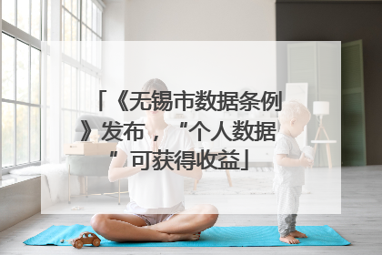 《无锡市数据条例》发布，“个人数据”可获得收益