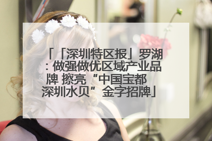 「深圳特区报」罗湖：做强做优区域产业品牌 擦亮“中国宝都 深圳水贝”金字招牌