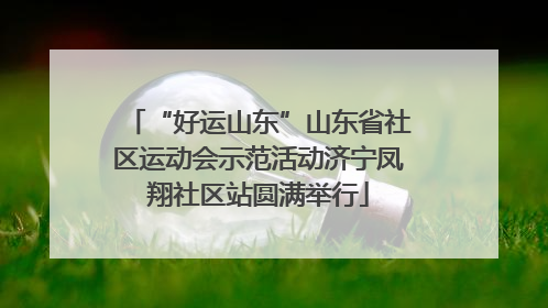 “好运山东”山东省社区运动会示范活动济宁凤翔社区站圆满举行