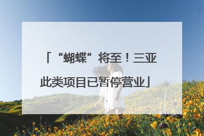 “蝴蝶”将至！三亚此类项目已暂停营业