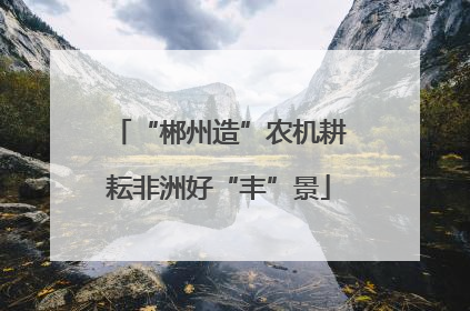 “郴州造”农机耕耘非洲好“丰”景