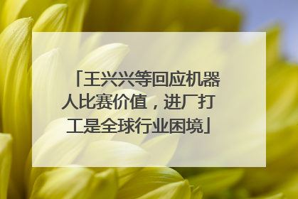 王兴兴等回应机器人比赛价值，进厂打工是全球行业困境