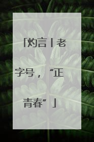 灼言丨老字号，“正青春”