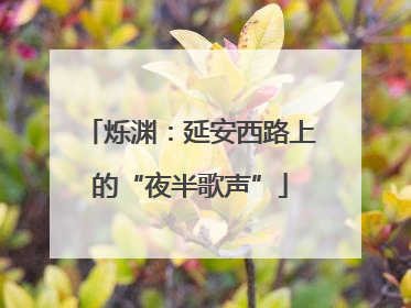 烁渊：延安西路上的“夜半歌声”