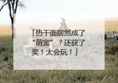 热干面居然成了“萌宠”？还获了奖！太会玩！