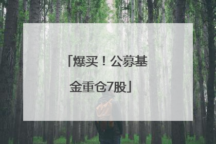 爆买！公募基金重仓7股