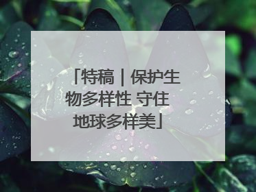特稿｜保护生物多样性 守住地球多样美