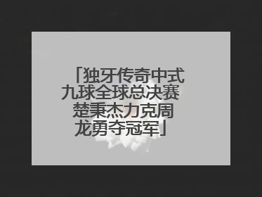 独牙传奇中式九球全球总决赛 楚秉杰力克周龙勇夺冠军