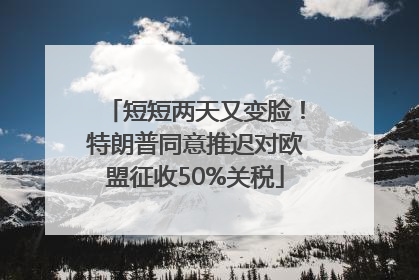 短短两天又变脸！特朗普同意推迟对欧盟征收50%关税