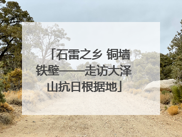 石雷之乡 铜墙铁壁——走访大泽山抗日根据地