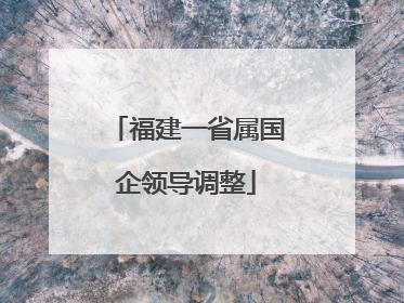 福建一省属国企领导调整