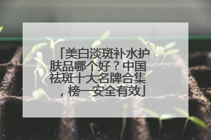 美白淡斑补水护肤品哪个好？中国祛斑十大名牌合集，榜一安全有效