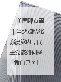 美国那点事｜当悲观情绪弥漫党内，民主党该如何拯救自己？