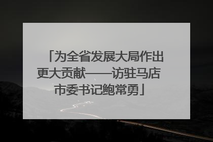 为全省发展大局作出更大贡献——访驻马店市委书记鲍常勇