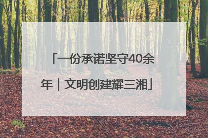 一份承诺坚守40余年｜文明创建耀三湘