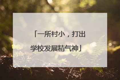 一所村小，打出学校发展精气神