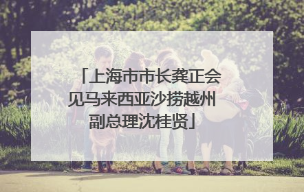 上海市市长龚正会见马来西亚沙捞越州副总理沈桂贤