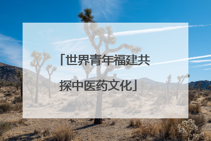 世界青年福建共探中医药文化