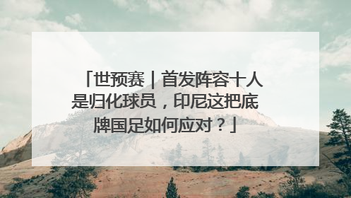 世预赛｜首发阵容十人是归化球员，印尼这把底牌国足如何应对？