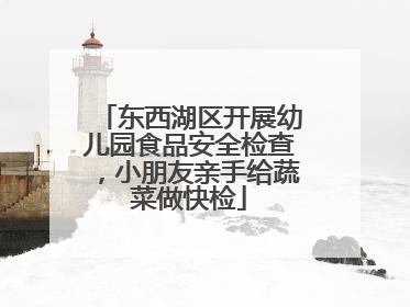 东西湖区开展幼儿园食品安全检查，小朋友亲手给蔬菜做快检