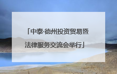 中泰·德州投资贸易暨法律服务交流会举行