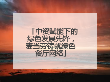 中资赋能下的绿色发展先锋，麦当劳铸就绿色餐厅网络