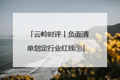 云岭时评丨负面清单划定行业红线③