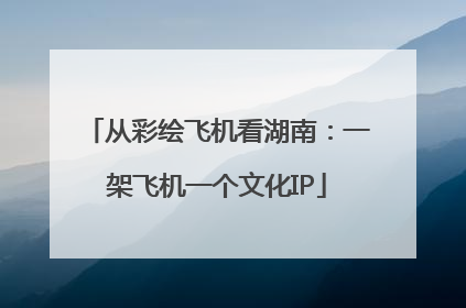 从彩绘飞机看湖南：一架飞机一个文化IP