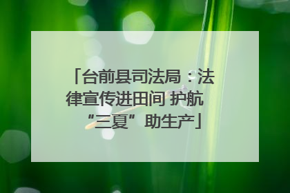 台前县司法局：法律宣传进田间 护航“三夏”助生产
