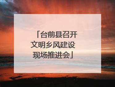 台前县召开文明乡风建设现场推进会