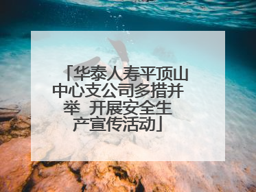 华泰人寿平顶山中心支公司多措并举  开展安全生产宣传活动