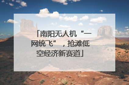 南阳无人机“一网统飞”，抢滩低空经济新赛道