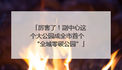 厉害了！副中心这个大公园成全市首个“全域零碳公园”