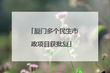 厦门多个民生市政项目获批复