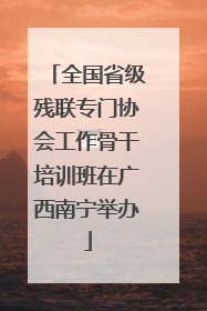 全国省级残联专门协会工作骨干培训班在广西南宁举办