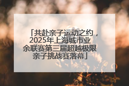 共赴亲子运动之约，2025年上海城市业余联赛第三届超越极限亲子挑战赛落幕