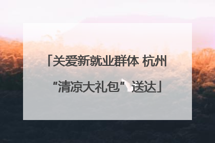 关爱新就业群体 杭州“清凉大礼包”送达