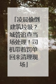 凌晨偷倒建筑垃圾？城管追查当场处理！司机带着罚单回来清理现场