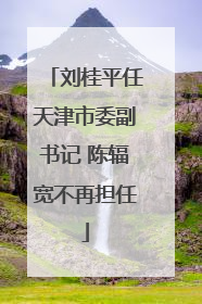 刘桂平任天津市委副书记 陈辐宽不再担任