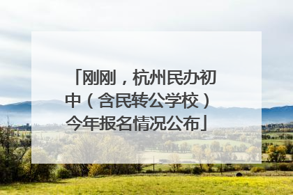 刚刚，杭州民办初中（含民转公学校）今年报名情况公布