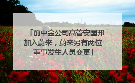 前中金公司高管安国邦加入蔚来，蔚来另有两位董事发生人员变更