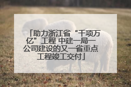 助力浙江省“千项万亿”工程 中建一局一公司建设的又一省重点工程竣工交付