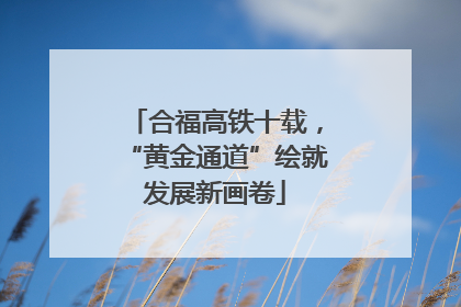 合福高铁十载，“黄金通道”绘就发展新画卷