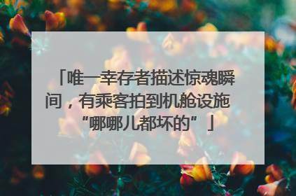 唯一幸存者描述惊魂瞬间，有乘客拍到机舱设施“哪哪儿都坏的”