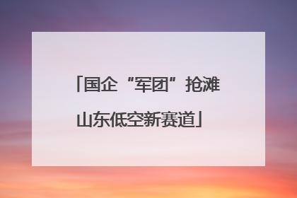 国企“军团”抢滩山东低空新赛道