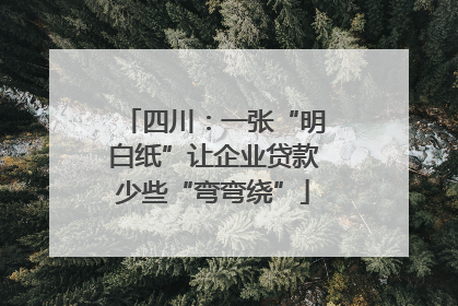 四川：一张“明白纸”让企业贷款少些“弯弯绕”