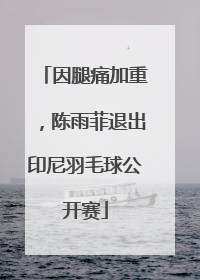 因腿痛加重，陈雨菲退出印尼羽毛球公开赛