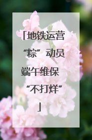 地铁运营“粽”动员 端午维保“不打烊”