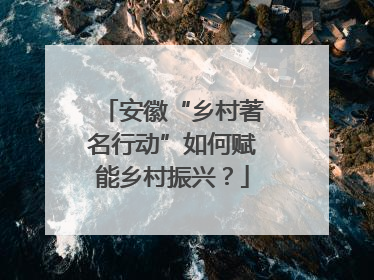 安徽“乡村著名行动”如何赋能乡村振兴？