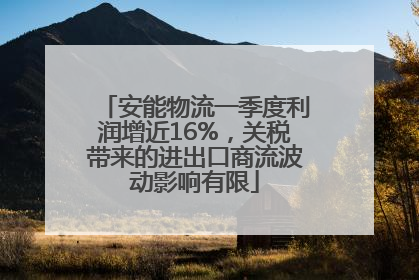 安能物流一季度利润增近16%，关税带来的进出口商流波动影响有限